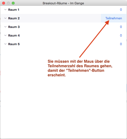 Breakout-Raum betreten